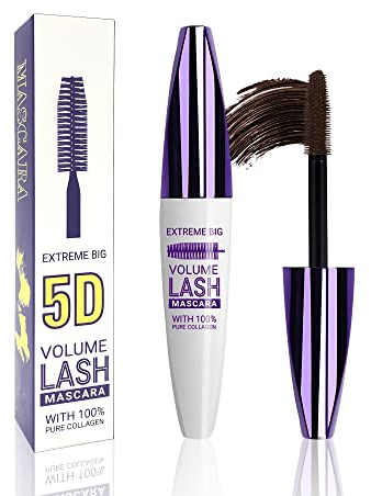 Brown 5D Telescopic Mascara for Eyelashes, Waterproof Smudge-proof Long Lasting Colored Mascara, Voluminous Curling Defining Non-clump Wimperntusche, Lange Wimpern Makeup, Geschenke für Frauen