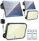 One Fire Focos Led Exterior Solares,[190LED 1500LM] 3 Modos Luces Solares Exterior,IP65 Foco Solar Exterior, Remoto Control Luz Solar Exterior Jardin Garaje Jardin-2 Paquetes Luz Solar Exterior Jardin