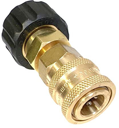 Hochdruckreiniger Schlauch Adapter Schnellkupplung Quick Connect M22 IG Gewinde (M22-14mm IG auf 1/4 Kupplung Female)