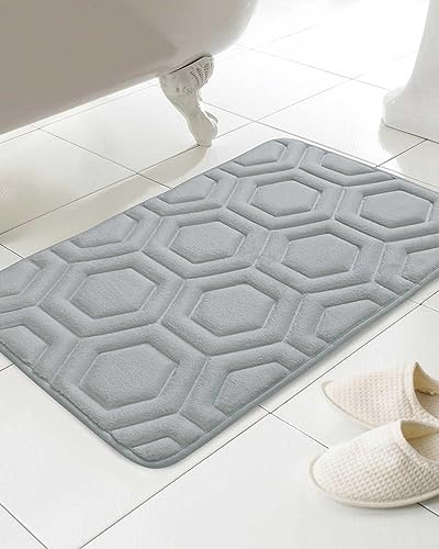 COUNTRY CLUB Geo Memory Foam Bath Mat Grey 43x61 cm
