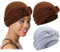XEPST 2 Stück Frauen Chemo Hüte Bandana Turban Damen Chemo-Turbane Kopfbedeckung Beanie Mütze Kappe für Frauen Krebs Patienten Haarausfall - Grau, Kaffee