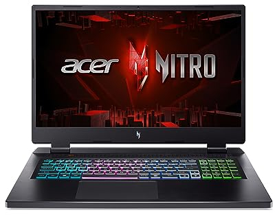 Acer Nitro 17 (AN17-41-R3FU) Gaming Laptop | 17,3 WQHD 165Hz Display | AMD Ryzen 7 7840HS | 16 GB RAM | 1 TB SSD | NVIDIA GeForce RTX 4070 | Windows 11 | QWERTZ Tastatur | schwarz