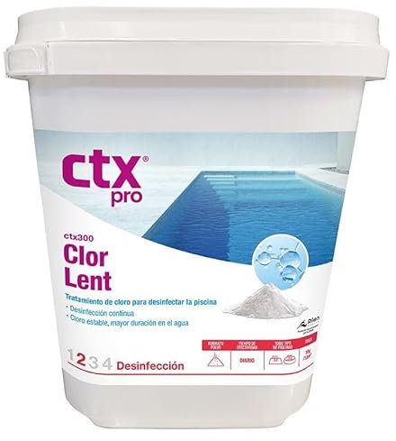 FLUIDRA Cloro para Piscinas de la Marca Modelo CTX 300 5KG TRICLORO Polvo - ENVASE Cuadrado
