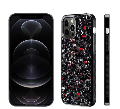 Exawo Carbon Handyhülle kompatibel mit iPhone (Rot, iPhone 15)
