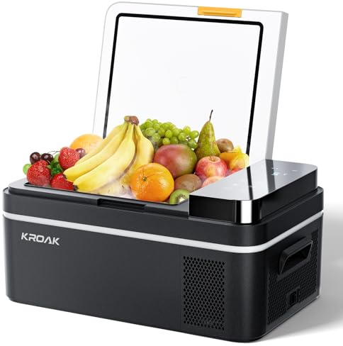 HCALORY (KROAK) 21L Kühlbox Kompressor -20℃~20 ℃,12/24V Mini Kühlschrank Elektrische Kompressor,Tragbar Auto kühlschrank Gefrierbox für Auto, Camping,Lkw, Boot, RV