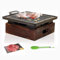 Yiustldd Gril BBQ Portable sans fumée Four BBQ au Charbon de Bois coréen et Japonais Gril BBQ ménager antiadhésif,23x23x10cm
