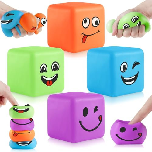 4 Stück Antistressbälle, Fidget Cube Anti Stress Spielzeug, Schöne Farben Stressbälle, Sugar Ball Stress Ball Quetschball, Stressabbau Erwachsene und Stressball Kinder