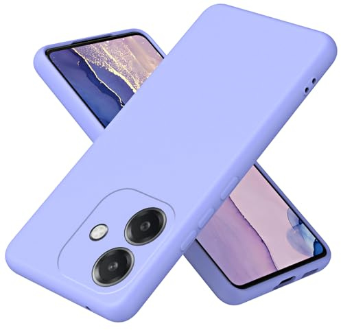 XINYEXIN Silicone Liquido Custodia Cover per Oppo A40 4G / A40m / Oppo A60 5G, Premium Silicone Case Antiurto con Fodera in Microfibra Protezione a Doppio Strato Caso - Viola