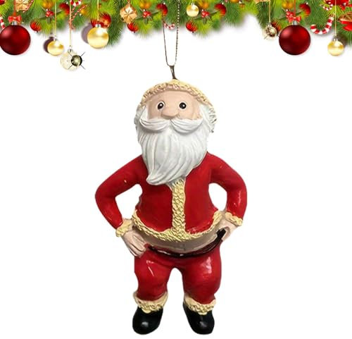 Ancsttu Weihnachtsmann-Weihnachtsschmuck,Weihnachtsbaum-Weihnachtsmann-Ornament | Harz-Weihnachtsbaum-Aufhänger,Kreativer Weihnachtsmann-Hose-Anhänger, niedlicher