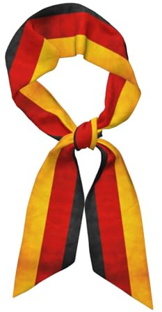 ERSDWRE Satin-Kopftuch mit Deutschland-Flaggen-Druck, für Damen, Geldbörse, Tasche, Schal, Halstuch für Damen, Satin-Kopfschmuck, Schwarz , One size