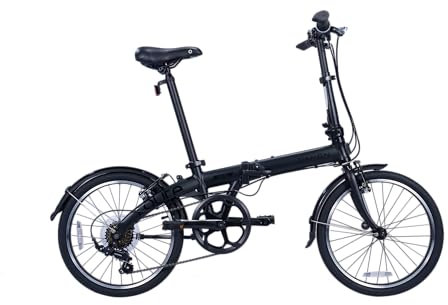 Dahon Route Klappfahrrad Erwachsene 20 Zoll Faltrad mit 7 Gang Schaltung, Leichter Aluminiumrahmen, Faltbares Citybike für Pendler und Reisen Schwarz