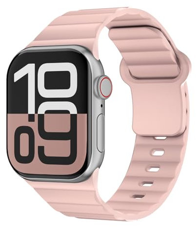 Sportivo Cinturini Compatibile con Cinturino Apple Watch 40mm 41mm 38mm 42mm 44mm 45mm 46mm per Donna/Uomo,Traspirante Morbida Silicone Band per Apple Watch Serie 10 9 8 7 6 5 4 3 SE Ultra/2 49mm