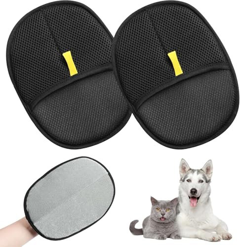 Fellmagnet, Neu Fellhandschuhe Fingerlos Katze, Fell Magnet Static Removal Gloves for Pet Hair, Katzen Hunde Handschuhe Fellpflege Für Glattes und Gesundes Fell (2 Stück)