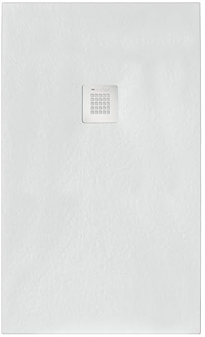 Piatto doccia rettangolare 160x80 cm effetto pietra marmoresina STONE bianco FRANCIA