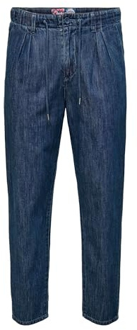 Only & Sons Herren Blau 34/32 | Normal geschnitten fit, Casual, Bei max. 30 grad waschen