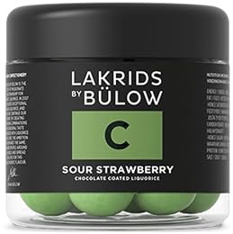 LAKRIDS BY BÜLOW - C - Sour Strawberry - Rote Lakritze umhüllt von Weißer Schokolade, sauren grünen Erdbeeren und einer knusprigen Zuckerhülle