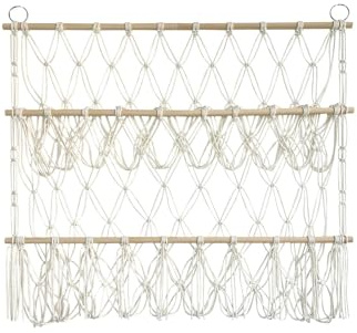 Verstellbare Plüsch-Hängematte aus Holz – Hängenetz für Spielzeug (70 x 80 cm), Organizer für Kinderzimmer, Wohnzimmer und gewerbliche Räume