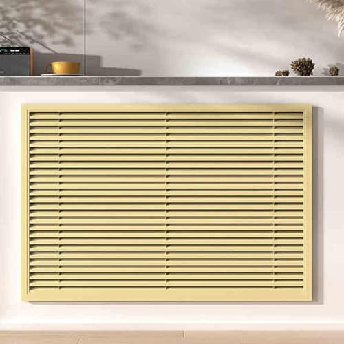 Generisch Moderno rivestimento termosifone con griglia di ventilazione, elegante per soggiorno, camera da letto, bagno, grigio, 90 cm, design verticale per una schermatura e una decorazione efficienti