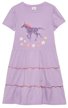 s.Oliver Mädchen 2178181 Kleid mit Pailletten (1er Pack)