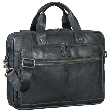 STILORD Ronan Borsa Tracolla Uomo Pelle Grande Porta PC Portatile 16 Pollici Valigetta Cartella Portadocumenti A4 - Ventiquattrore Pelle Vera con Tracolla Removibile Colore:zamora - marrone