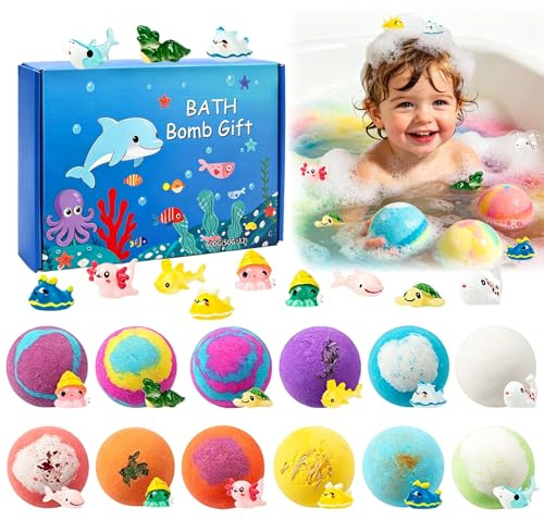 Bomba da Bagno Bambini con sorpresa,Bombe da Bagno | Bomba da Bagno in schiuma Biologiche e Naturali, Regali per Ragazzi e Ragazze