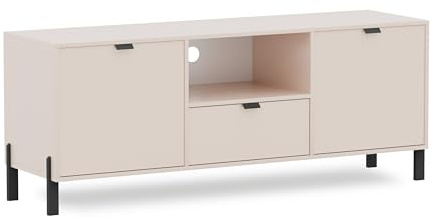 Masseno TV-Schrank MINO 161 cm Fernsehschrank mit 3 Türen TV-Lowboard für Wohnzimmer Modern 161x45x48,5 cm Beige