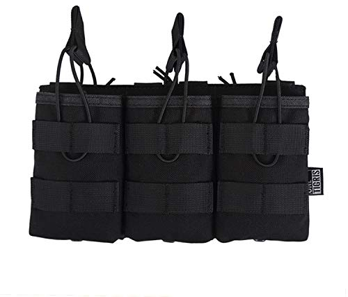 OneTigris Open-Top Triple Mag Pouch DD07 for M4 M14 M16 AK47 AK74 G36 Magazines(Black)