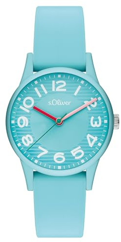 s.Oliver Armbanduhr mit Silikonband - 33 mm - Unisex für Damen, Herren und Teens - analoge Silikonuhr mit Quarzwerk - hoher 3 ATM wasserdicht - Kratzfest