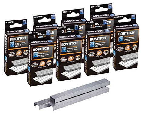 Bostitch Standard Heftklammern, 0,64 cm Länge, 5000 Stück pro Box, 8 Stück