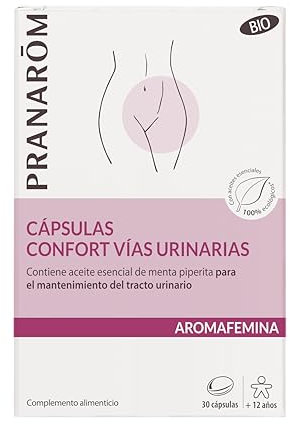 PRANAROM - Aromafemina - Confort Vías Urinarias Bio - Contiene Aceite Esencial de Menta Piperita que Mantiene la Salud de las Vías Urinarias - 30 Cápsulas