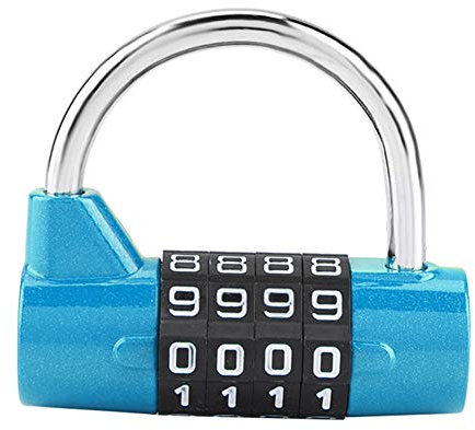4 Ziffern Passwort-Vorhängeschloss, Zuhause Kabinett Reise-Box Fitnessstudio Locker-Sicherheitscode-Schloss(Blau)