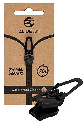 ZlideOn Reißverschluss, 1 Stk, wasserdicht, Größe L, Schwarz
