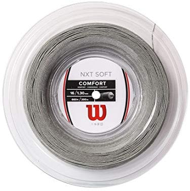 Wilson Bobina di Corda da Tennis NXT Soft 16, per Racchette da Tennis, Diametro 1.30 mm, 200 m, Argento, WR830520316