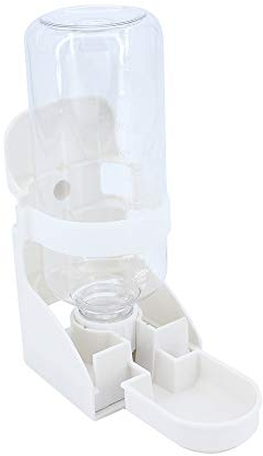 Gearific Fontaine d'eau Automatique d'animal familier de 500 ML, Distributeur d'eau Suspendu de Distributeur d'eau Petite Bouteille d'eau d'animal pour Les Chats, Hamster, Lapins (Blanc)