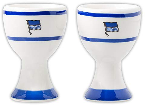 Hertha BSC Berlin Eierbecher - Logo - blau-weiß 2er-Set - plus Lesezeichen I love Berlin