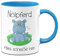 Tassenbrennerei Nölpferd Tasse mit Spruch Alles Scheiße Hier - Nielpferd Hippo Kaffeetasse lustig - Spülmaschinenfest (Blau)