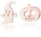 BlackAmazement 2er Set 316L Edelstahl Ohrstecker Ohrringe Kürbis Geist Gespenst Halloween rose gold silber schwarz Damen (Rosegold)