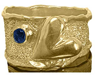 eigen-schmied-design Goldschmiedering a heart of silver, Ring mit Herz, Liebe, Verlobungsring, Valentinstag, Ring Damen, Herzring, Herz, Silberring vergoldet