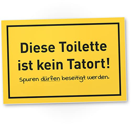 DankeDir! Toilette kein Tatort - Schild 30 x 20 cm - Wand Gäste WC Herren Gästetoilette Deko Türschild - WC Schild zum aufhängen lustig Kloschild Toilettenschild Klo Schild