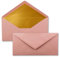 25 Brief-Umschläge DIN Lang - Altrosa (Rosa) mit Gold-Metallic Innen-Futter - 110 x 220 mm - Nassklebung - festliche Kuverts für Weihnachten