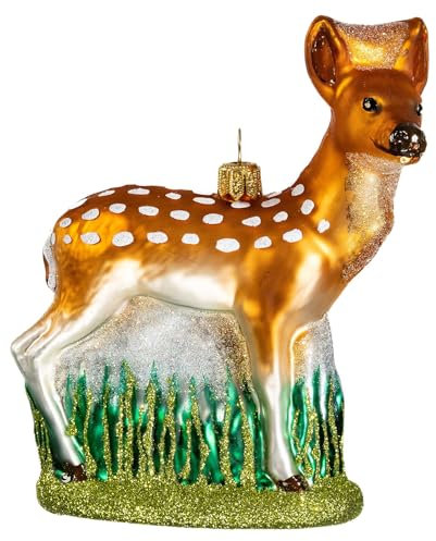 Holyart Hirsch, Weihnachtsbaumschmuck aus mundgeblasenem Glas