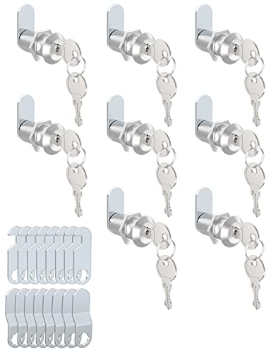 ROFMAPLE 8 Stück Briefkastenschloss 30mm, spindschloss mit schlüssel (Jedes Schloss hat einen anderen Schlüssel) und 3 Verschiedene Schlossplatten für Briefkästen, Schranktüren, Cupboard