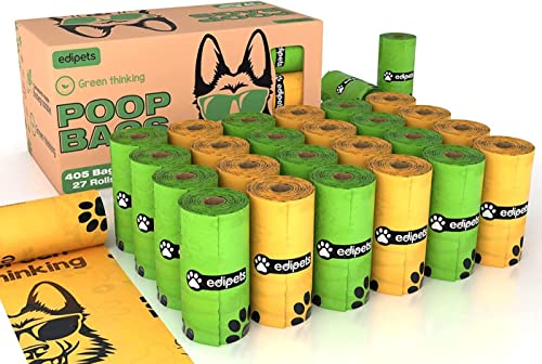 Edipets, Sac a Crottes Chien, 36 Rouleaux / 540 unités, Extra Épais, Étanche, Pour Chiens, Animaux de Compagnie, non Parfumés (27 Rouleaux / 405 unités)