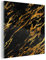 Glasbild Glasfoto Wandbild Bilder Deko 20x20 cm Marmor - Gold - Schwarz - Glitter - Steine