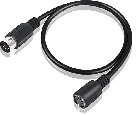 PNGKNYOCN MIDI Extension Cable - 50 cm DIN 5 Pin Male to Female Audio Adapter for Keyboard, Synthesizer, Organ, Electric Piano, Guitar