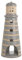 Baroni Home Decorazione in Ceramica, Soprammobile Pop, Portacandela da Interno o Esterno a forma di Faro Grigio e Giallo, 8X8X21cm