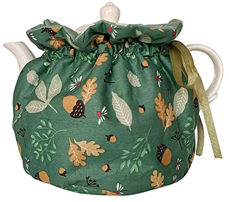Cotton Tea Cozy, Garden Vintage Teapot Cozies Dust Proof Insulated Tea Pot Cover Home Kitchen Table Decorative Accessories Tea Kettle Quilt for Hotel Restaurant Tea Party (Leaves)