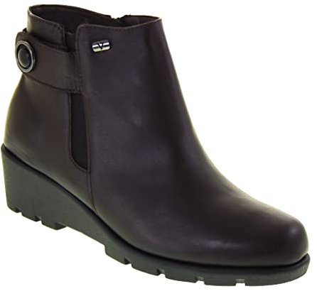 Valleverde Tronchetto Donna VS10413 in Pelle Marrone Modello Casual. Una Calzatura Comoda Adatta per Tutte Le Occasioni. Autunno-Inverno 2022. EU 36