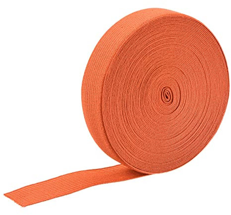 sourcing map 2cm Gummiband Breit zum Nähen, 9 Meter Elastic Rubber Band, Breites Gummiband für Hosen, Bund, Stoffe zum Nähen (Orange)