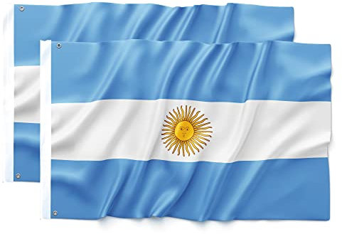 Bandiera Argentina 90 x 150 cm - ultra resistente, doppia funzione con 2 occhielli e passante per asta, bandiera nazionale argentina (2)